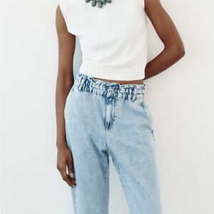 Zara High-Waisted Paper Bag Jeans  
Size 4